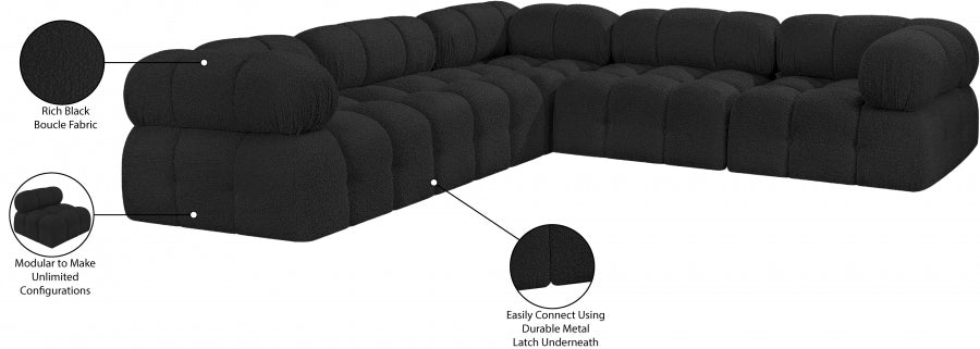 Canapé sectionnel Ames en tissu bouclé