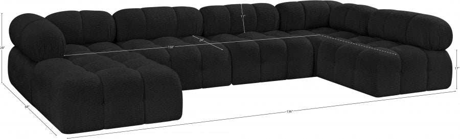 Canapé sectionnel Ames en tissu bouclé