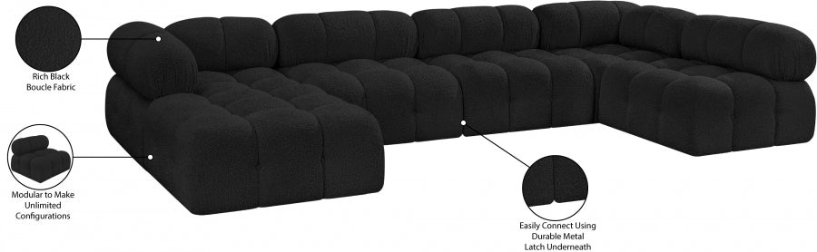 Canapé sectionnel Ames en tissu bouclé