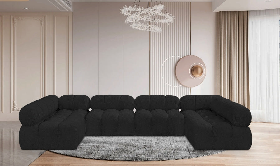 Canapé sectionnel Ames en tissu bouclé