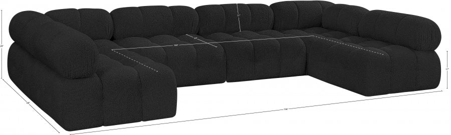 Canapé sectionnel Ames en tissu bouclé