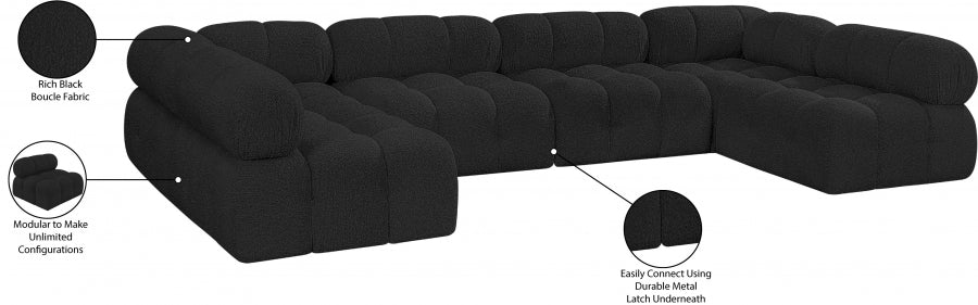 Canapé sectionnel Ames en tissu bouclé