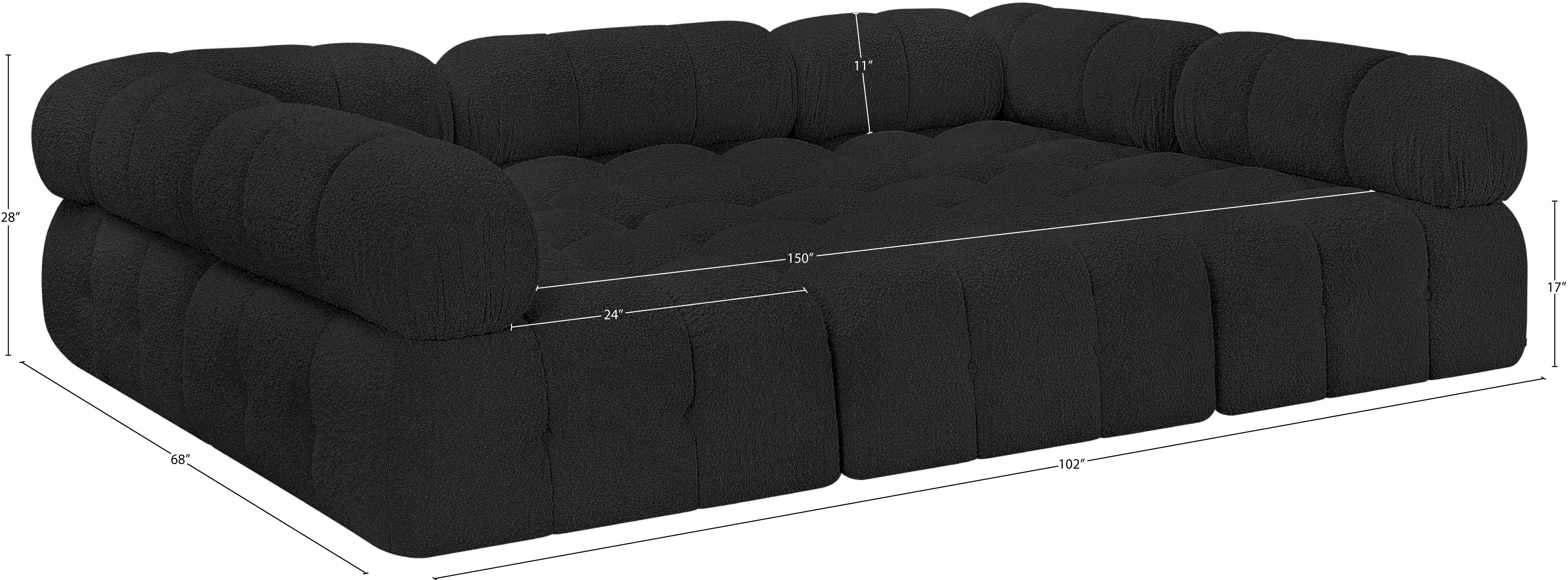 Canapé sectionnel Ames en tissu bouclé