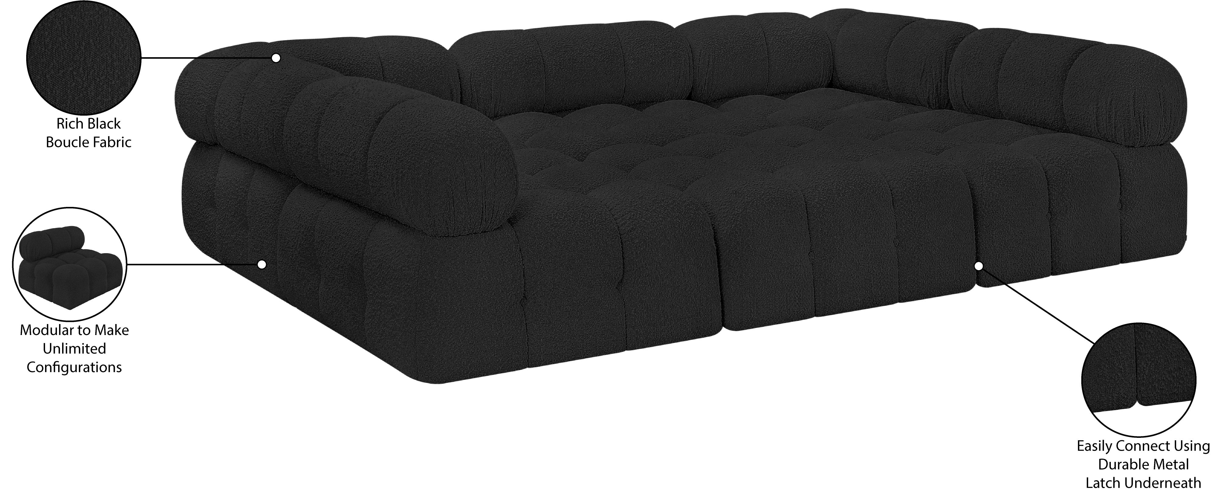 Canapé sectionnel Ames en tissu bouclé