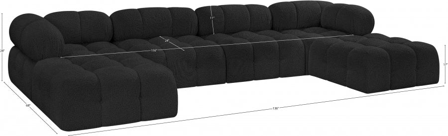 Canapé sectionnel Ames en tissu bouclé