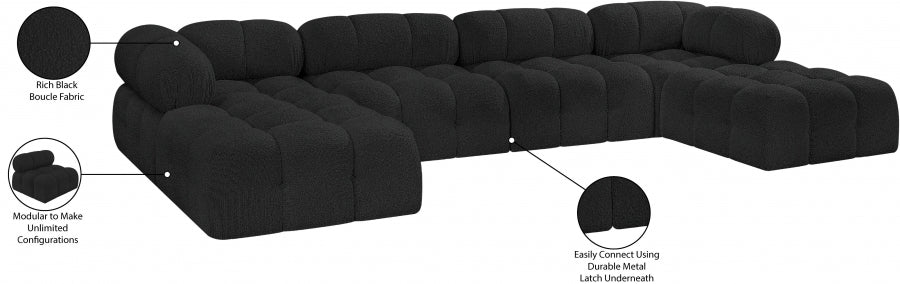 Canapé sectionnel Ames en tissu bouclé