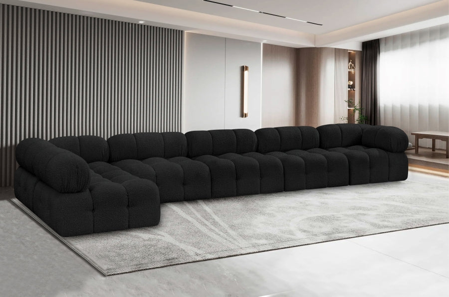 Canapé sectionnel Ames en tissu bouclé