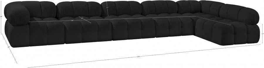 Canapé sectionnel Ames en tissu bouclé