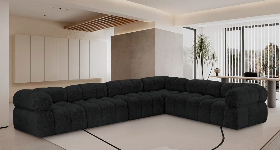 Canapé sectionnel Ames en tissu bouclé