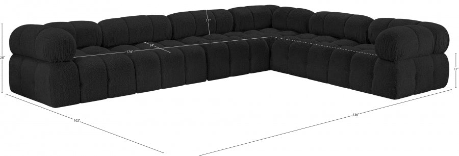 Canapé sectionnel Ames en tissu bouclé