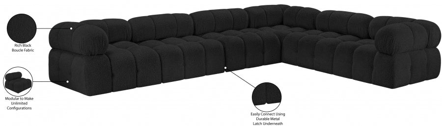 Canapé sectionnel Ames en tissu bouclé