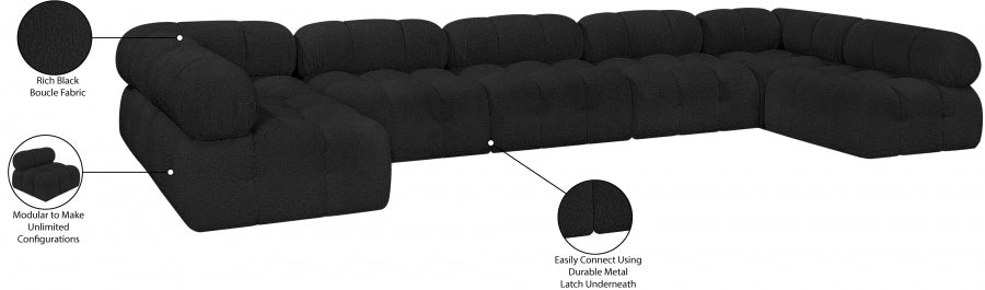 Canapé sectionnel Ames en tissu bouclé