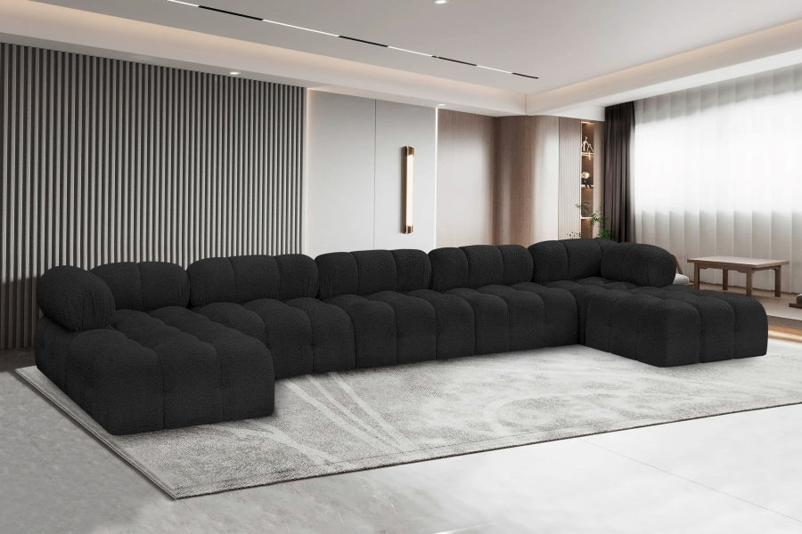 Canapé sectionnel Ames en tissu bouclé