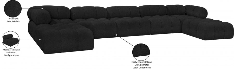 Canapé sectionnel Ames en tissu bouclé