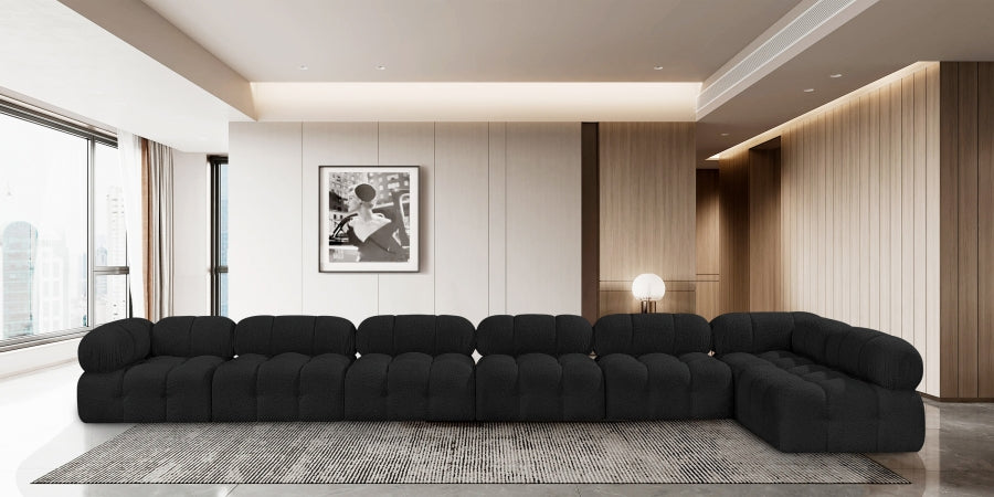Canapé sectionnel Ames en tissu bouclé