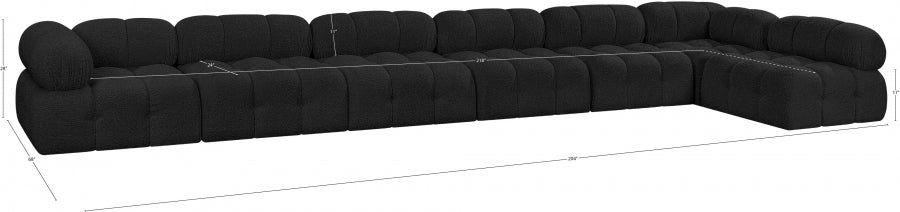 Canapé sectionnel Ames en tissu bouclé
