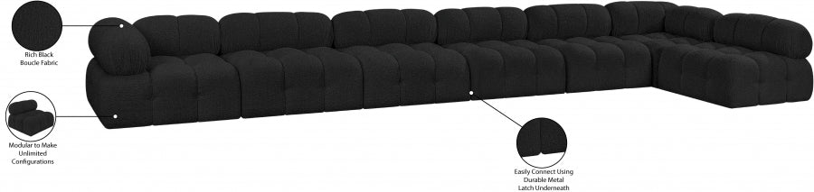 Canapé sectionnel Ames en tissu bouclé
