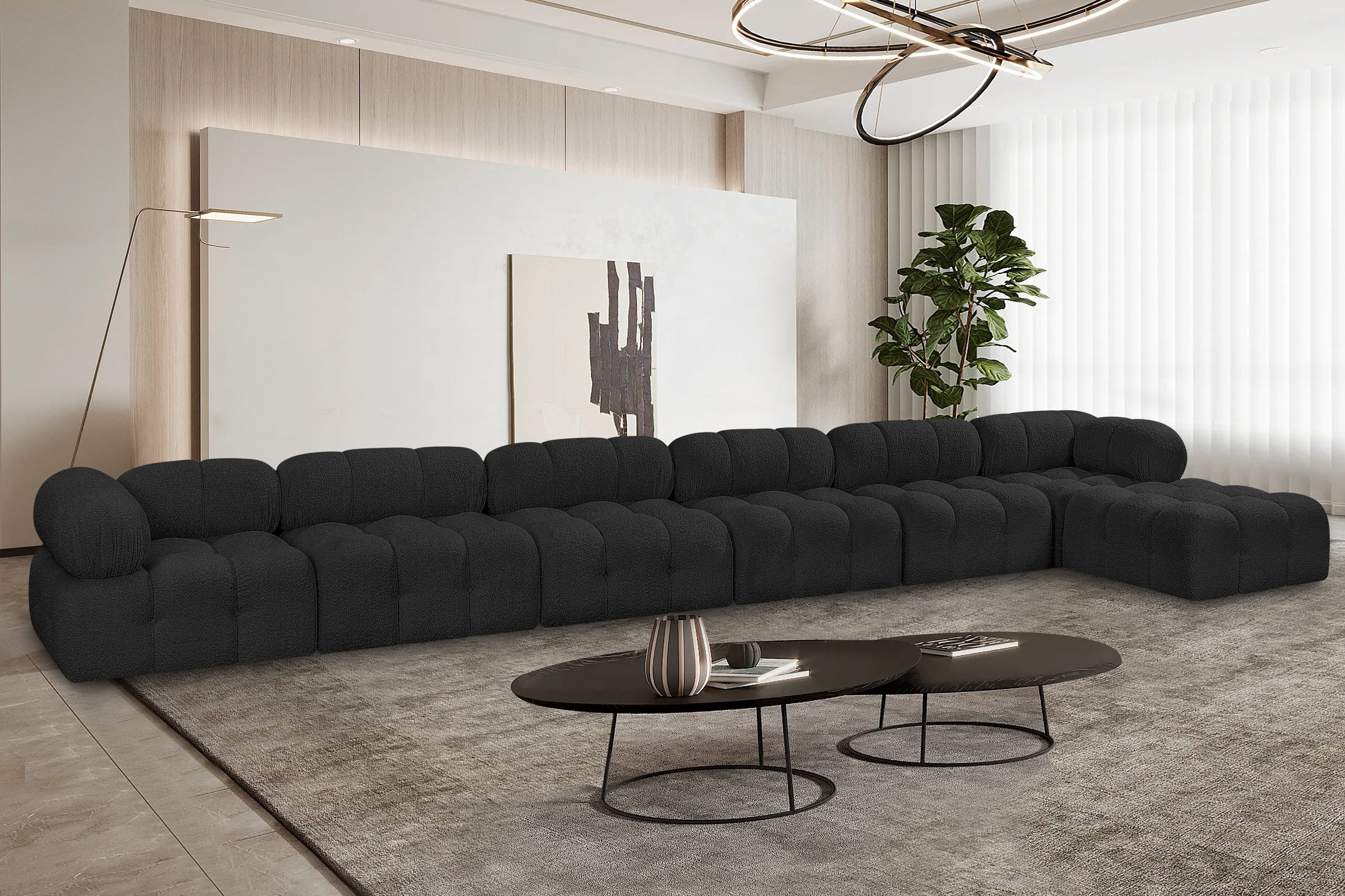Canapé sectionnel Ames en tissu bouclé