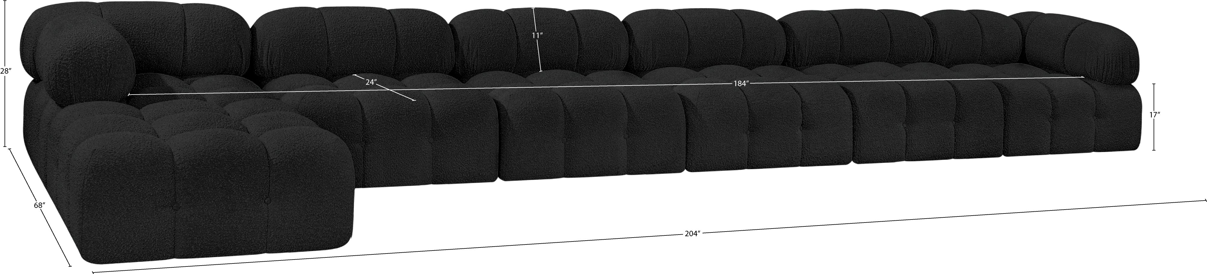 Canapé sectionnel Ames en tissu bouclé