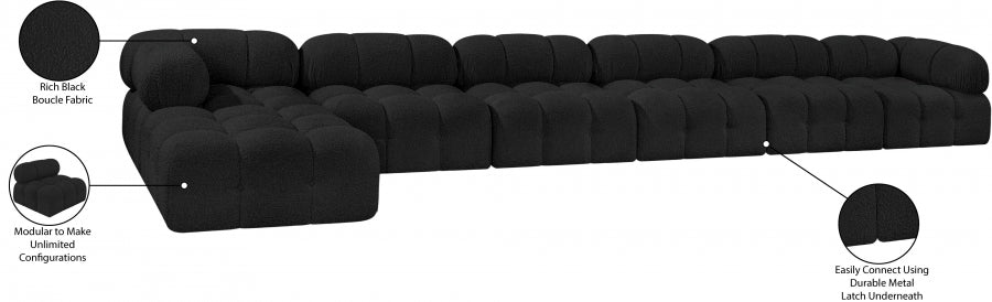 Canapé sectionnel Ames en tissu bouclé