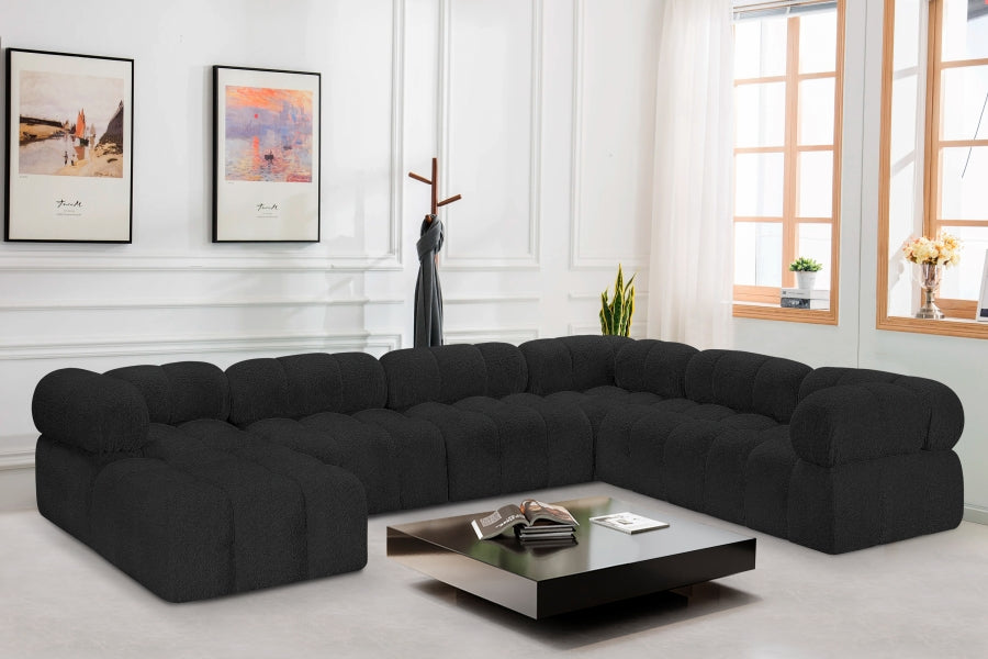 Canapé sectionnel Ames en tissu bouclé
