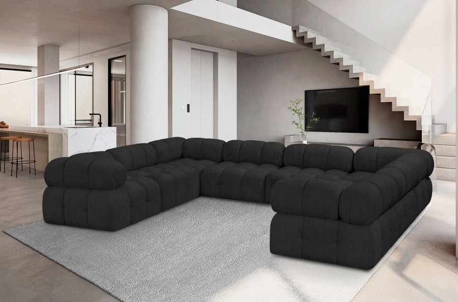 Canapé sectionnel Ames en tissu bouclé