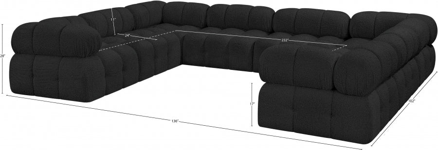 Canapé sectionnel Ames en tissu bouclé