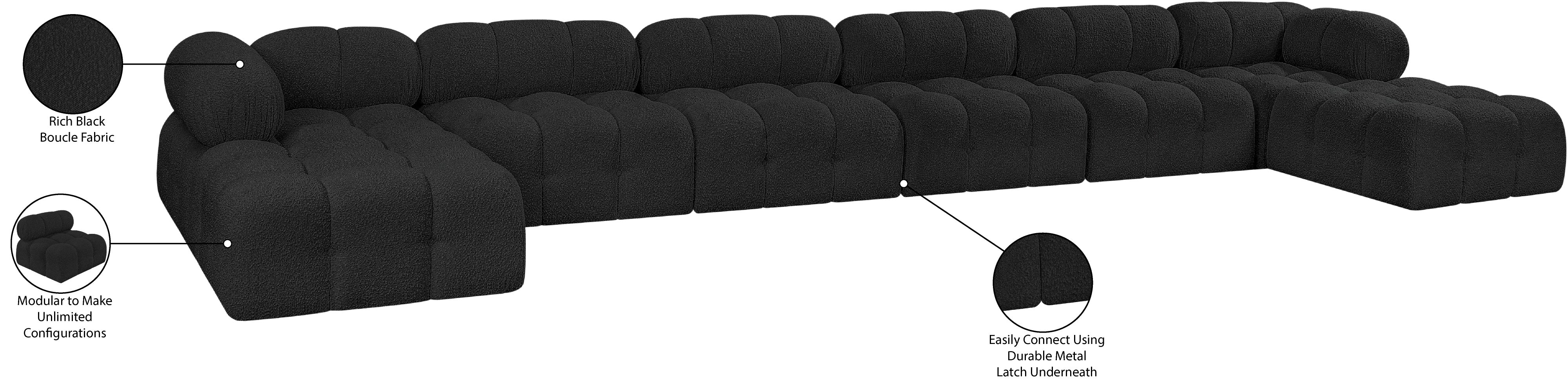 Canapé sectionnel Ames en tissu bouclé