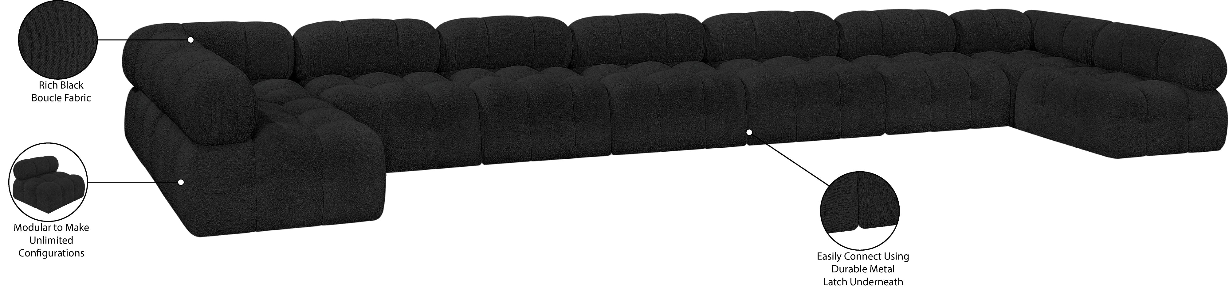 Canapé sectionnel Ames en tissu bouclé