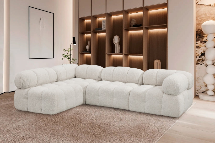 Canapé sectionnel Ames en tissu bouclé