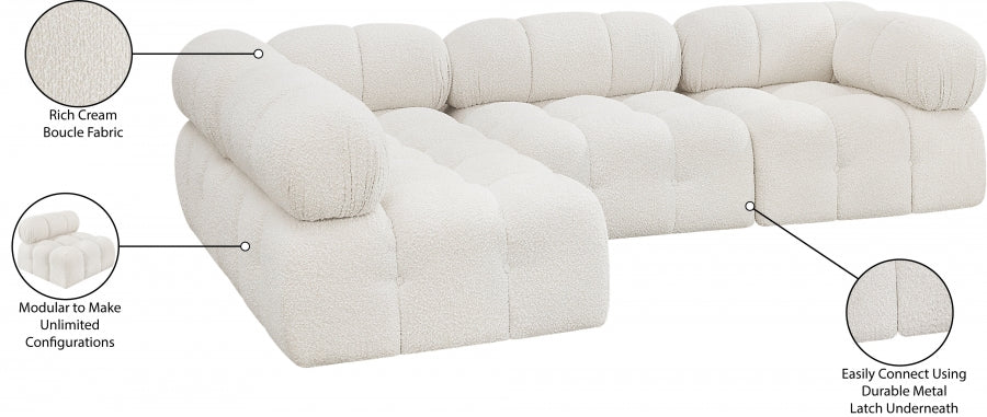 Canapé sectionnel Ames en tissu bouclé