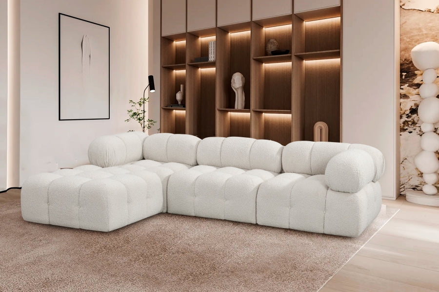 Canapé sectionnel Ames en tissu bouclé