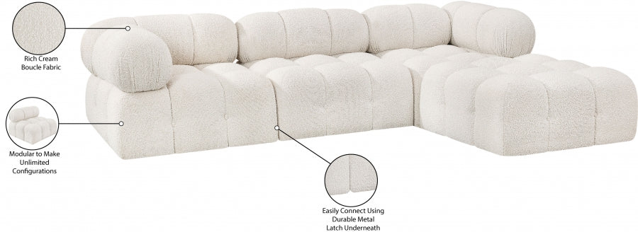 Canapé sectionnel Ames en tissu bouclé
