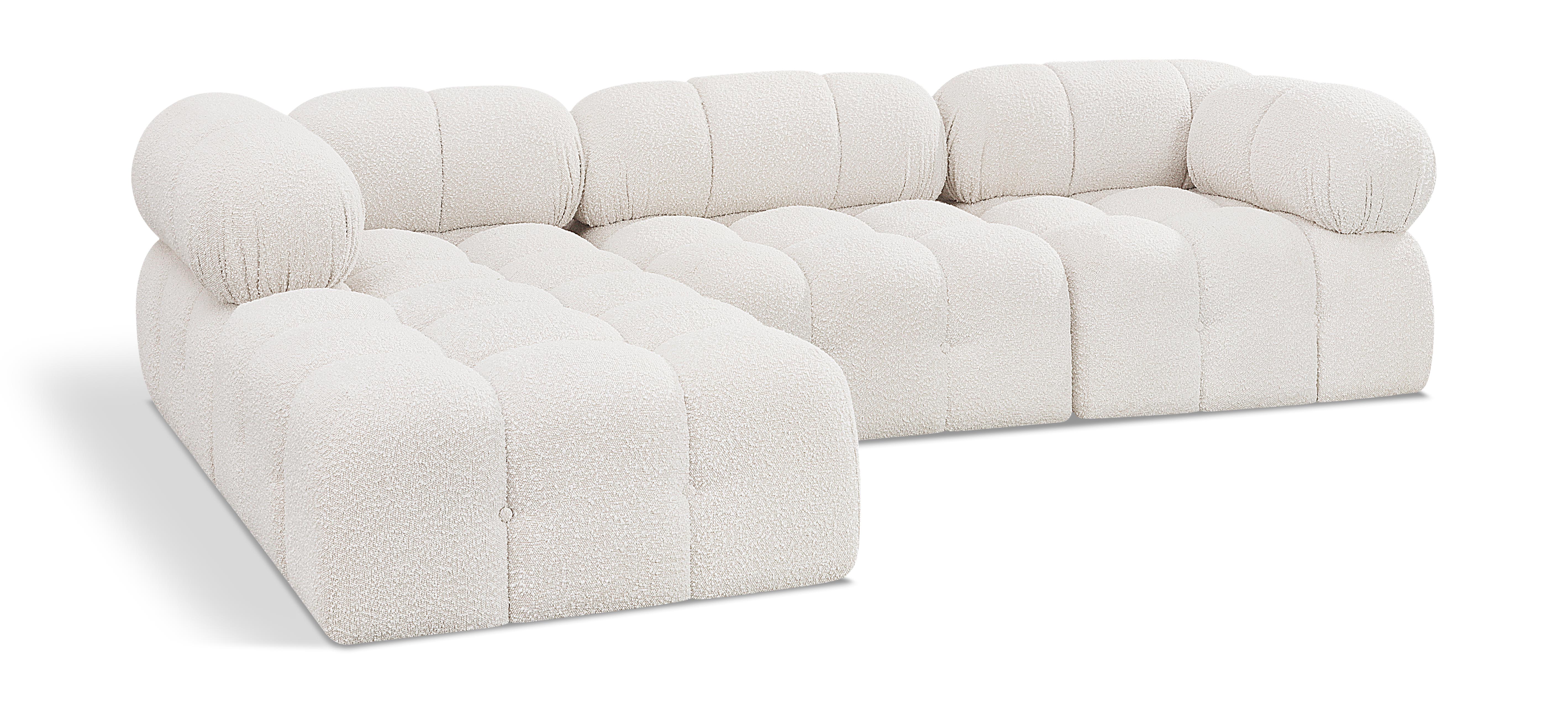 Canapé sectionnel Ames en tissu bouclé