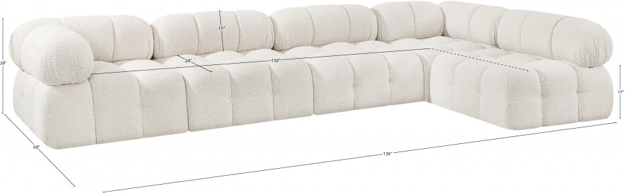 Canapé sectionnel Ames en tissu bouclé