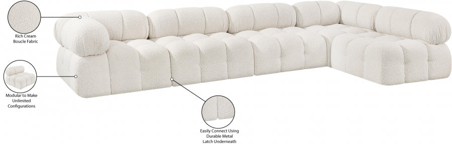 Canapé sectionnel Ames en tissu bouclé