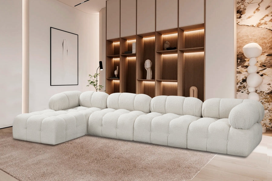 Canapé sectionnel Ames en tissu bouclé