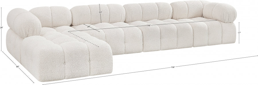 Canapé sectionnel Ames en tissu bouclé