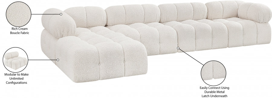 Canapé sectionnel Ames en tissu bouclé