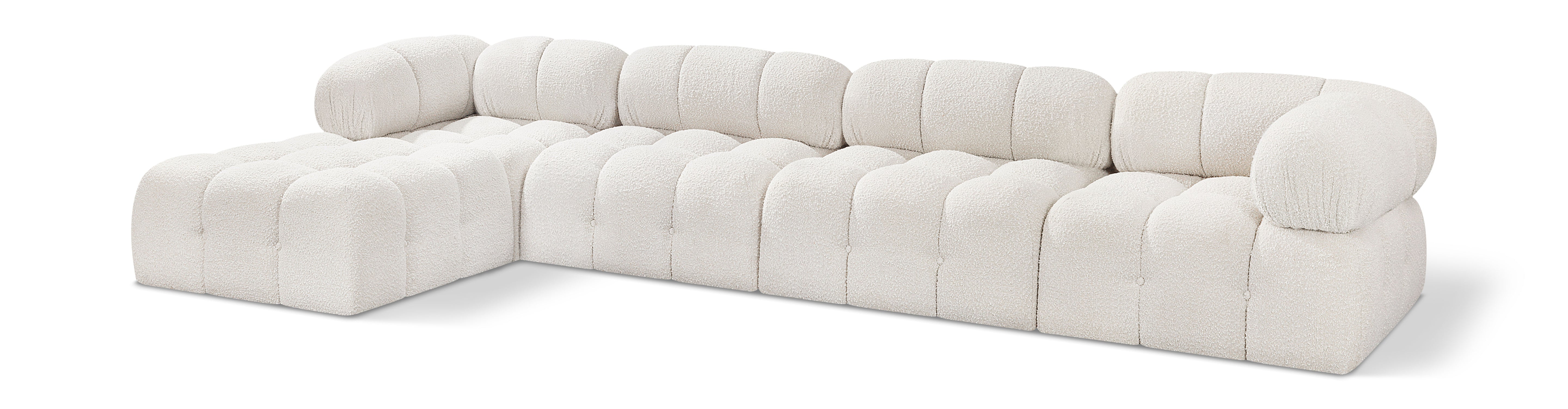 Canapé sectionnel Ames en tissu bouclé