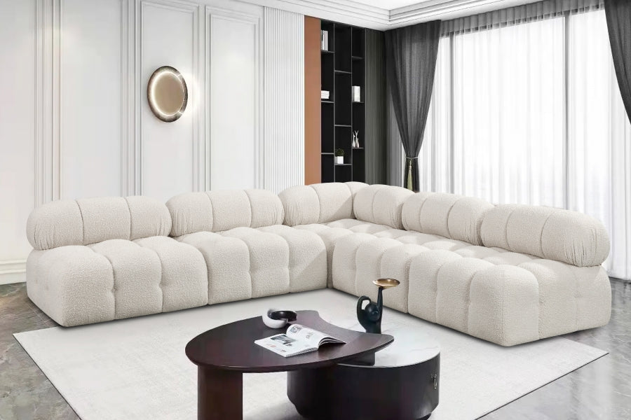 Canapé sectionnel Ames en tissu bouclé