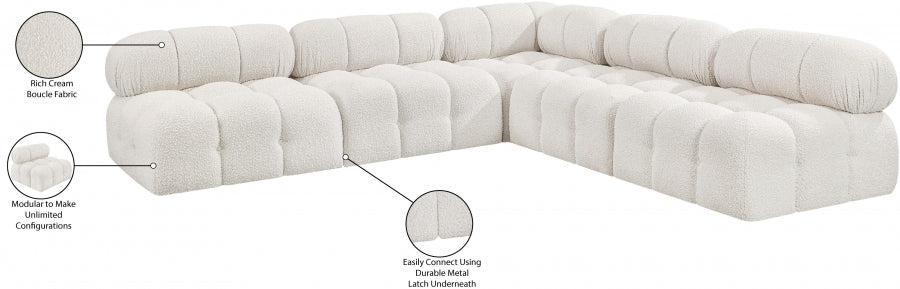 Canapé sectionnel Ames en tissu bouclé