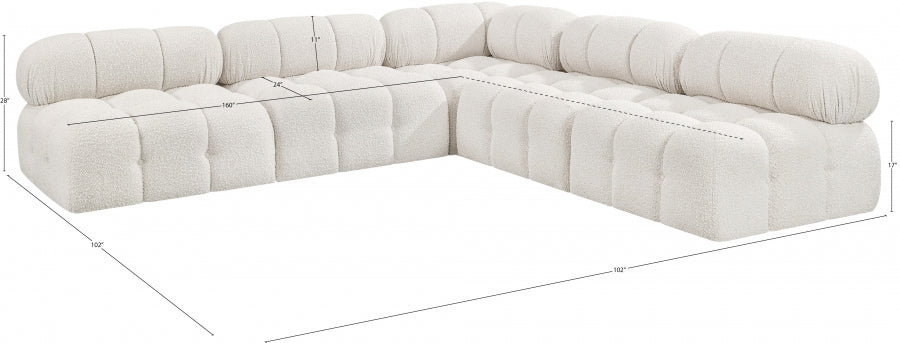 Canapé sectionnel Ames en tissu bouclé