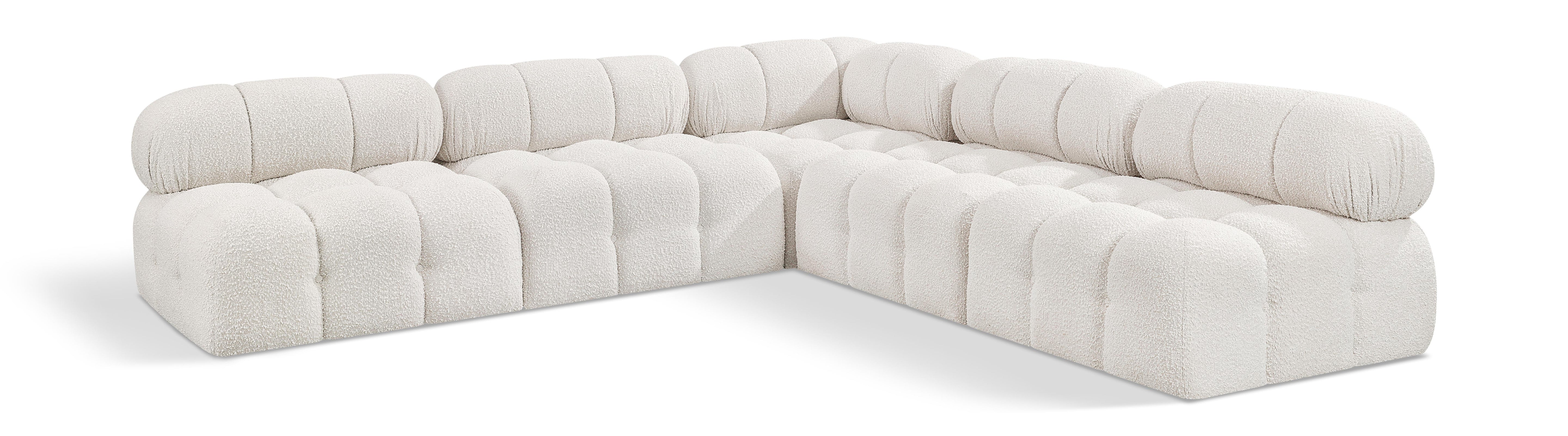 Canapé sectionnel Ames en tissu bouclé