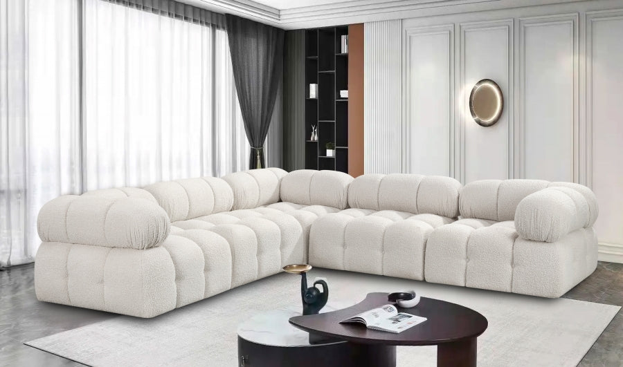 Canapé sectionnel Ames en tissu bouclé