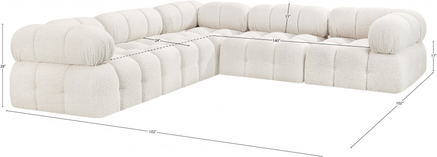 Canapé sectionnel Ames en tissu bouclé