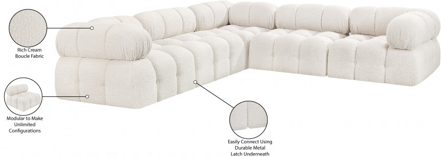Canapé sectionnel Ames en tissu bouclé