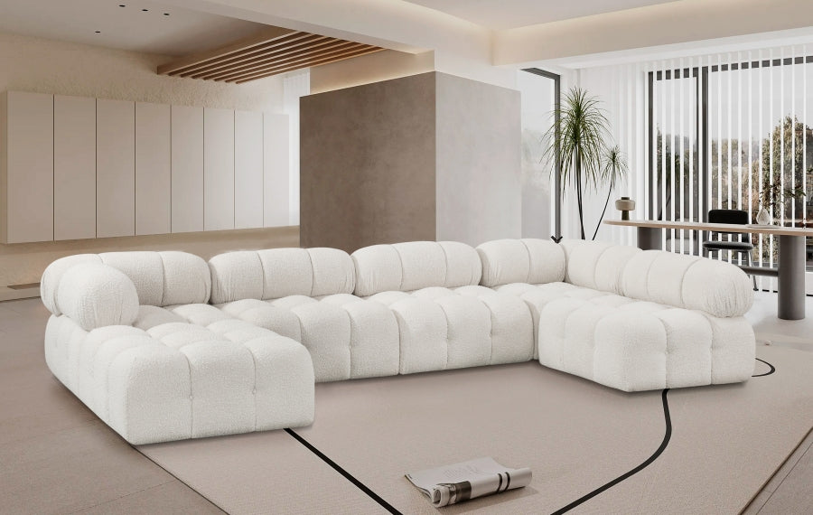 Canapé sectionnel Ames en tissu bouclé