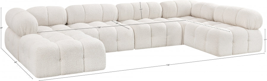 Canapé sectionnel Ames en tissu bouclé