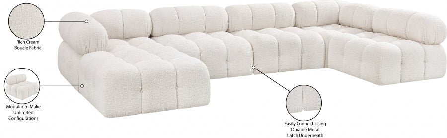Canapé sectionnel Ames en tissu bouclé